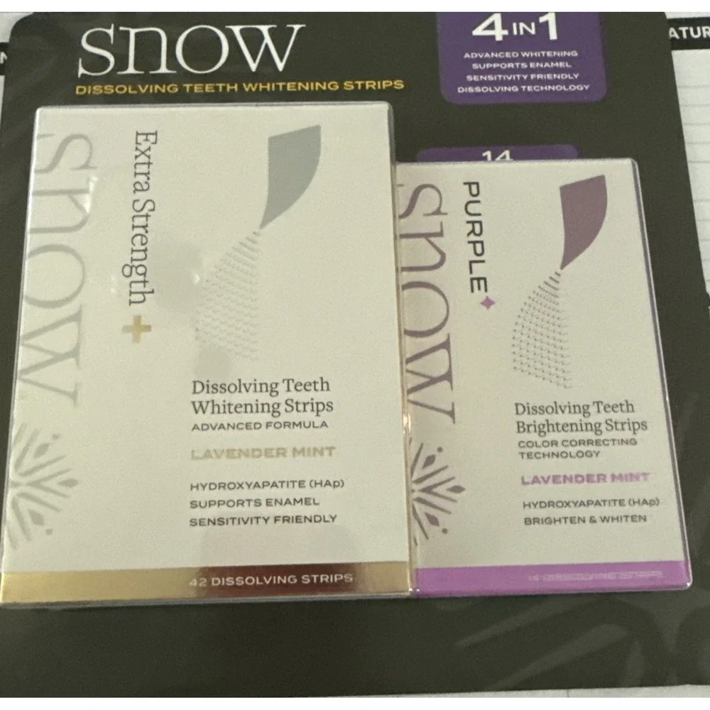 SNOW Dissolving Teeth Whitening Strips 42 Extra Strength 14 Brighteninglavender